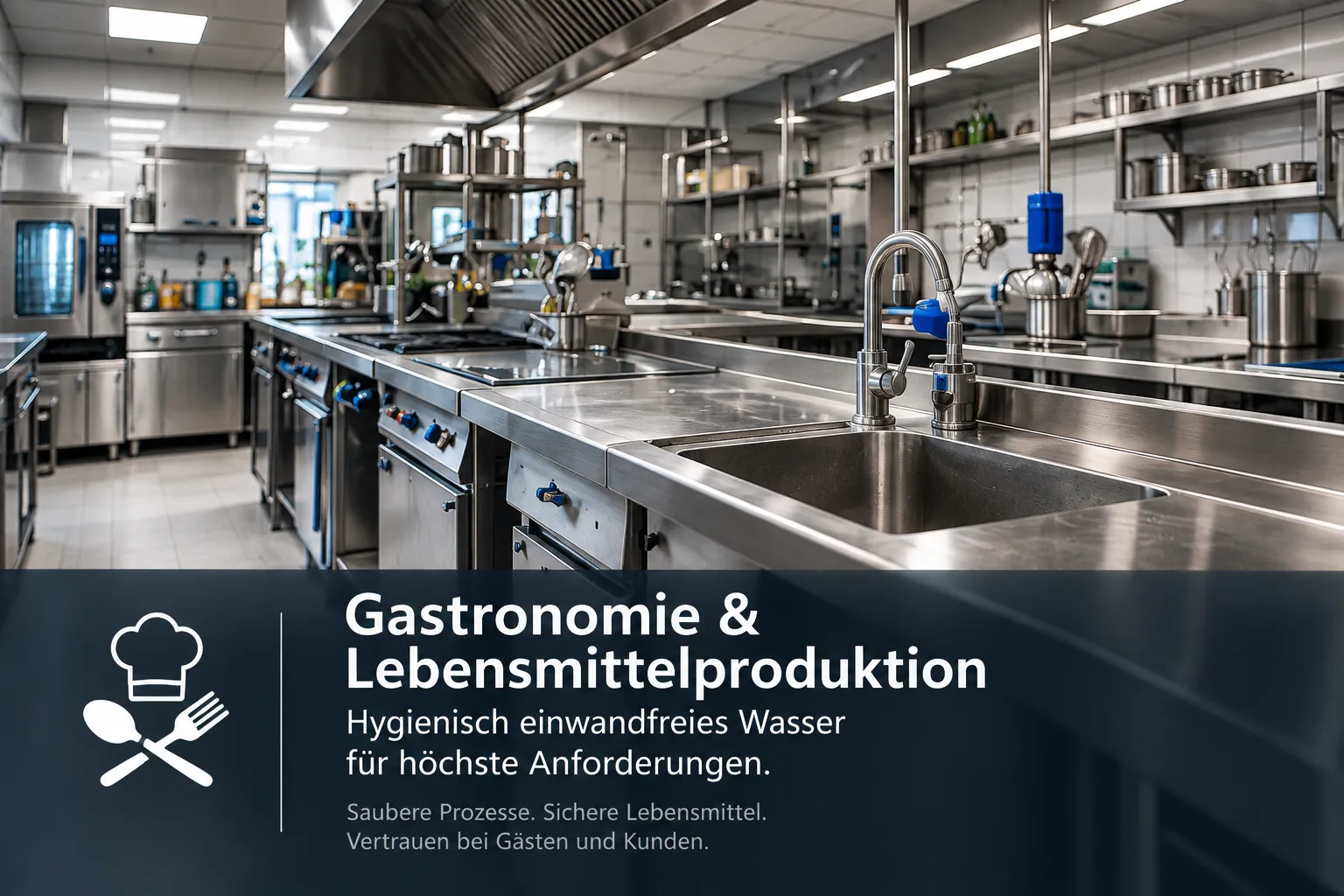 Gastronomie und Lebensmittelproduktion – hygienisch einwandfreies Wasser für höchste Anforderungen