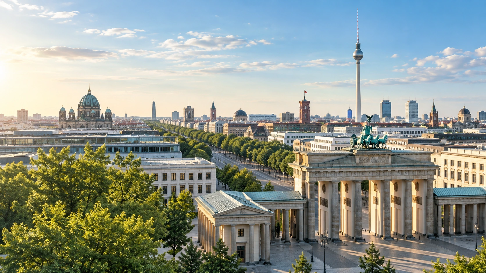 Berlin mit Brandenburger Tor und Fernsehturm