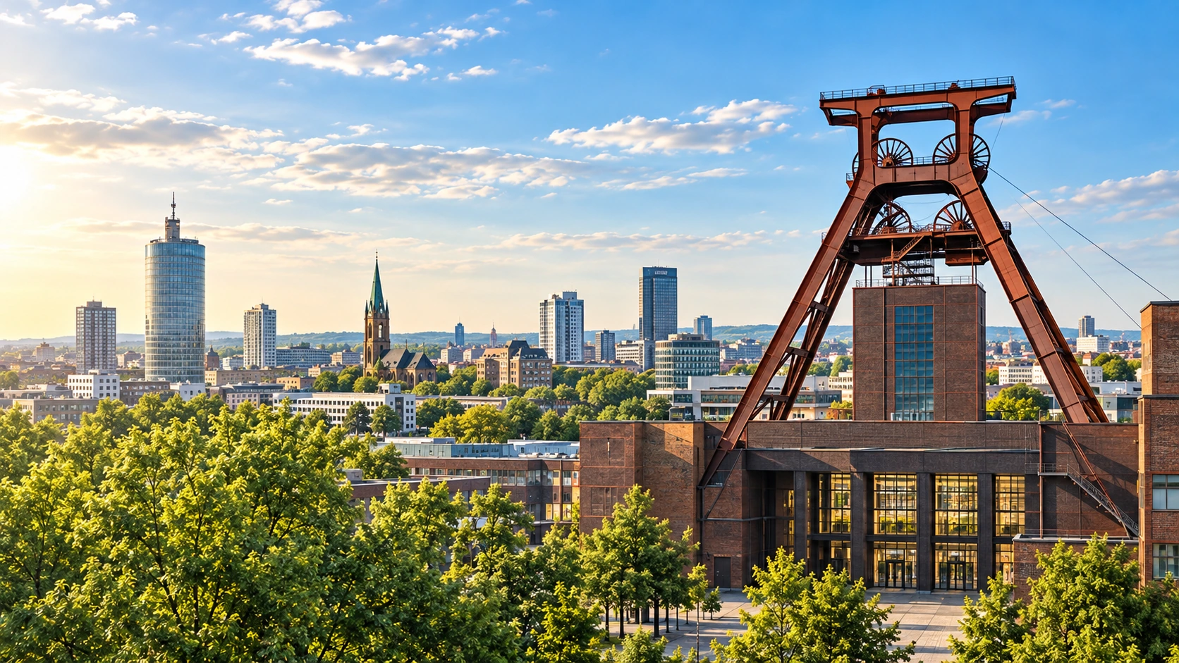 Essen mit Skyline und Zollverein