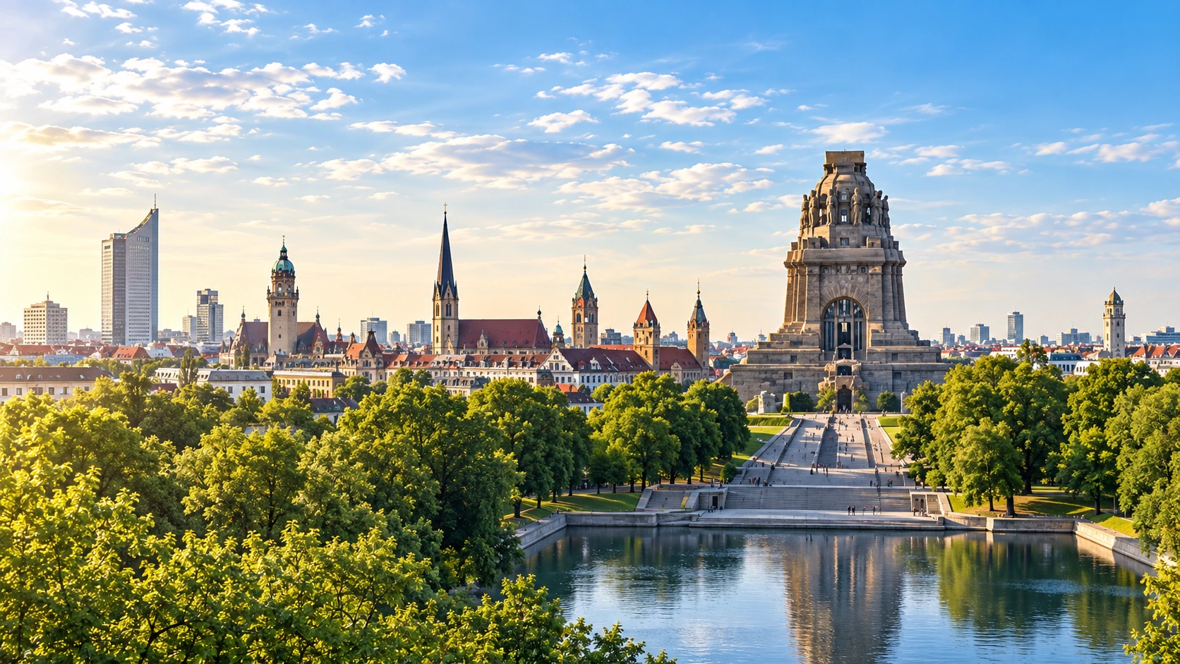Leipzig mit Völkerschlachtdenkmal