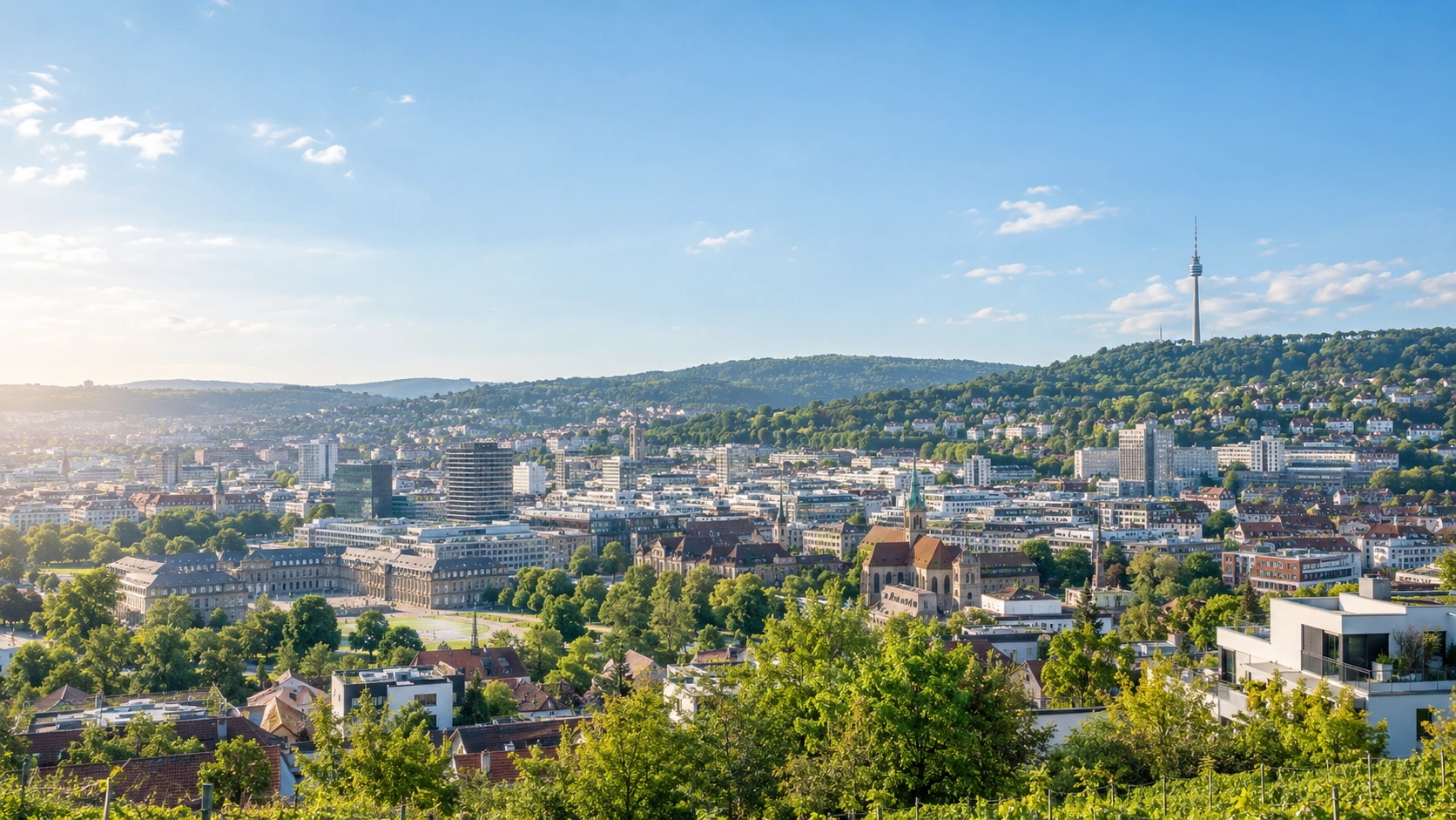 Stuttgart mit Panorama der Skyline
